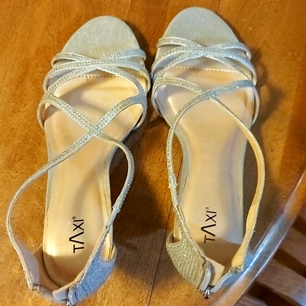 Silver sparkle sandals
